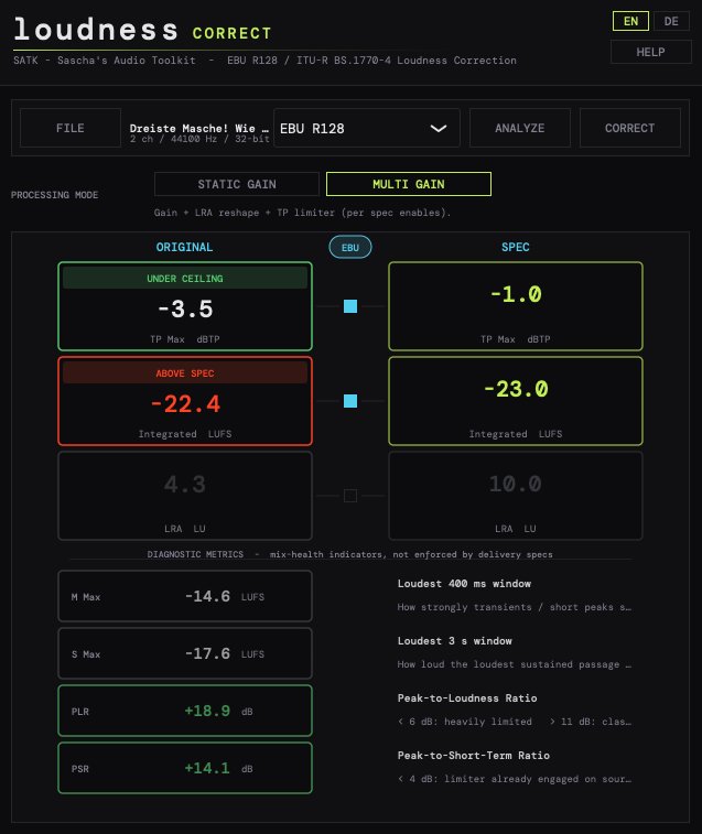 SATK Loudness Correct Interface